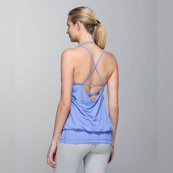 Lululemon Flow & Go Tank Top Lullaby Blue/Purple Unpadded Bra Size 4 - Picture 2 of 6
